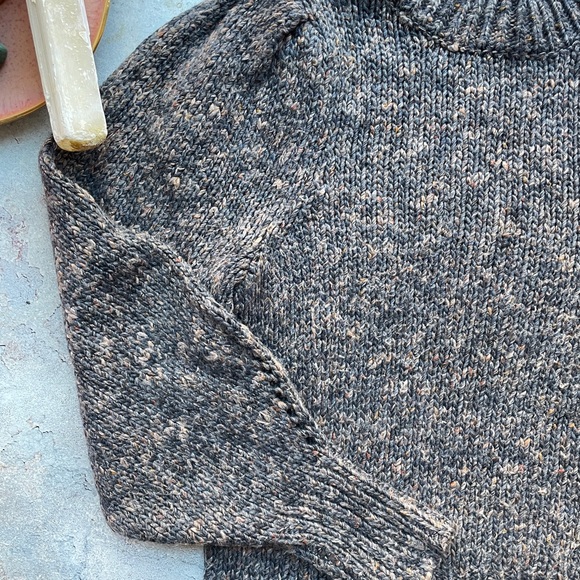 Madewell Balloon Sleeve Mock Neck Marled Sweater - Picture 7 of 8